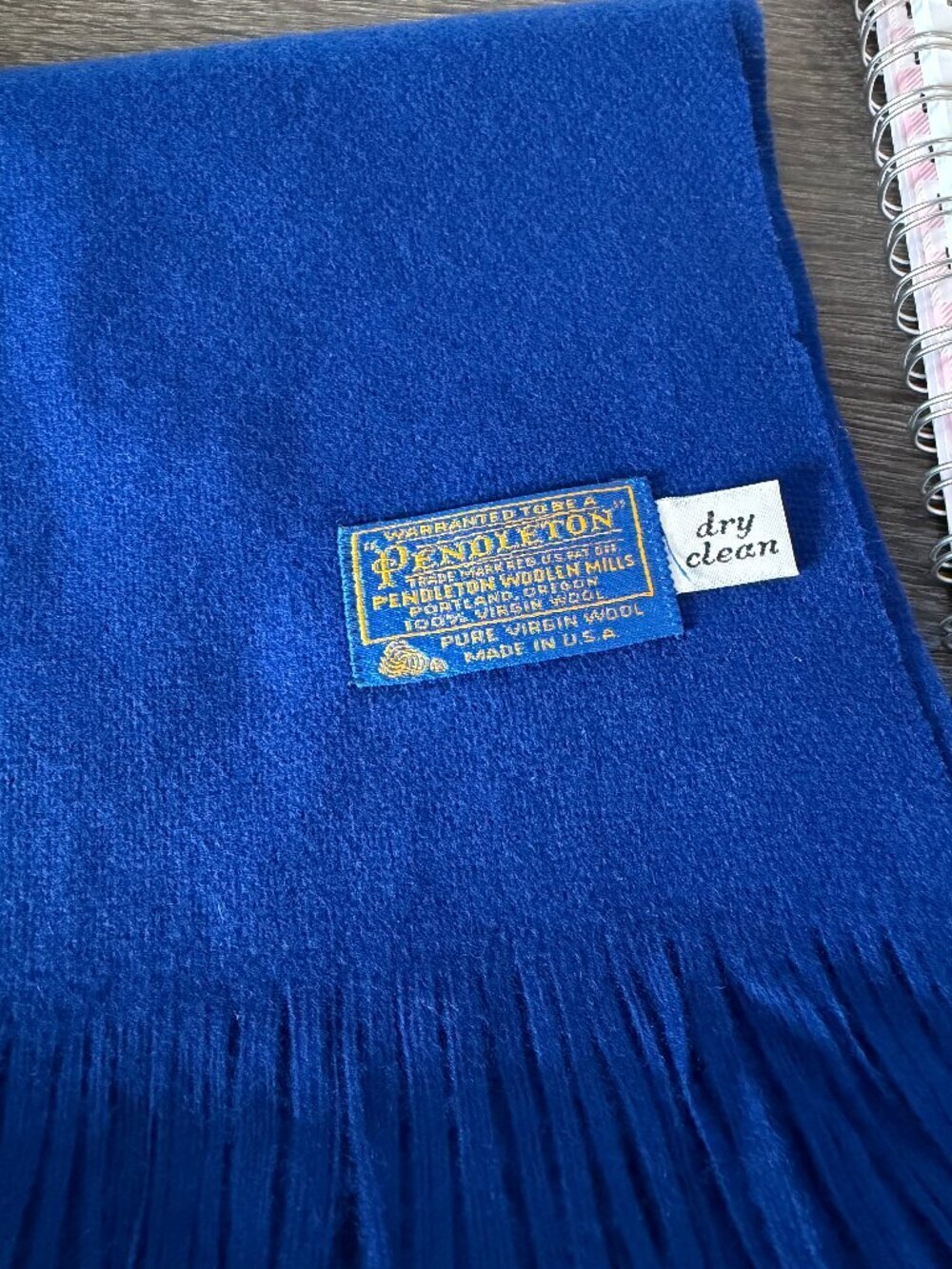 Vintage Pendleton Royal Blue Scarf
